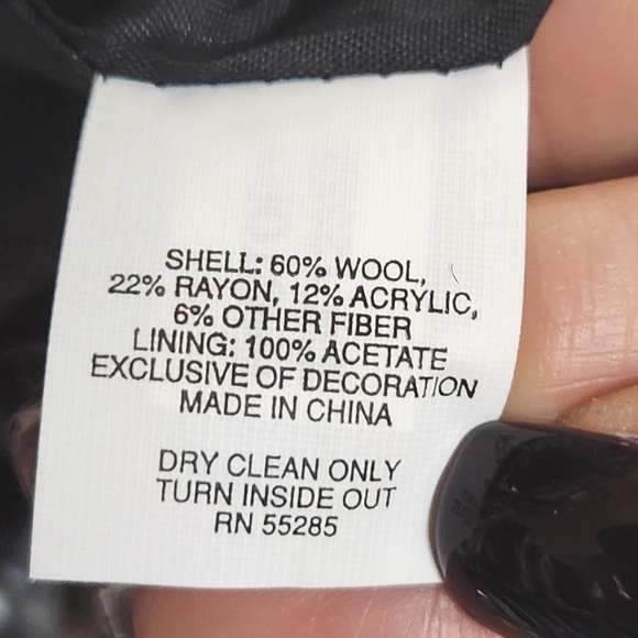 Express Design Studio Tweed Wool Blend 3/4 Sleeve Jacket Blazer 4 - Picture 8 of 9